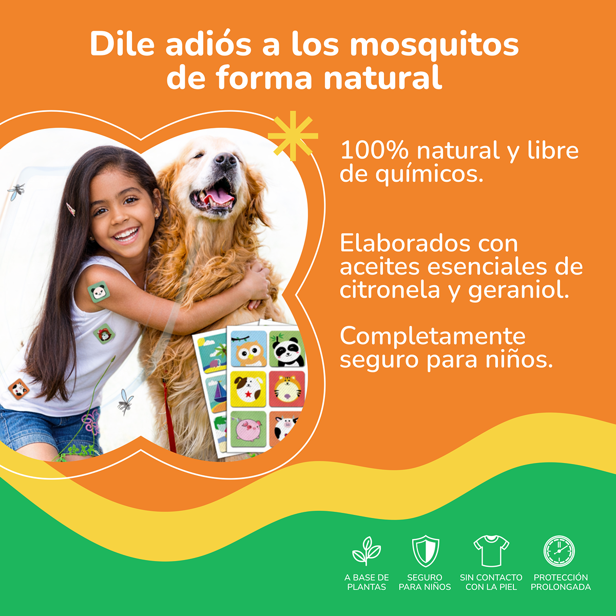 Parches Repelentes de Mosquitos Naturales